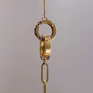 🌟Luxurious  AU750 Pure 18K Solid Gold Paperclip Chain Bracelet with Double Charm